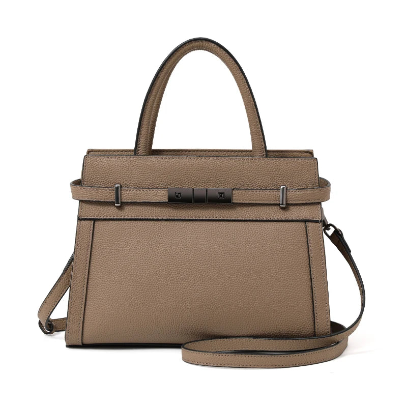 Sac pour femme en cuir véritable en cuir de vachette pleine fleur original, sac cabas simple à porter à la main ou à l’épaule, style professionnel