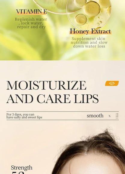 BIOAOUA Baume à lèvres au miel et à la vitamine E hydratant, anti-gerçures, nourrissant, rouge à lèvres, produits de soin pour les lèvres et la peau