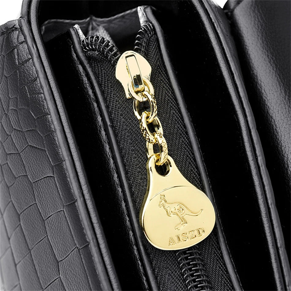Sacs bandoulière en cuir crocodile 2024 pour femmes, sacs messager d’épaule pour femme, sacs à main et porte-monnaie de luxe de créateur pour dames.