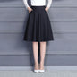 Jupes pour femmes populaires M-3XL jupe mi-longue plissée unie avec poches, taille élastique, tendance, facile à assortir, style femme de bureau, douce pour la peau, élégante
