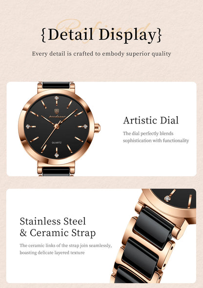 POEDAGAR Montre de luxe haut de gamme avec diamants pour femme, haute qualité, étanche, montre à quartz pour dames en acier inoxydable, montre féminine + boîte