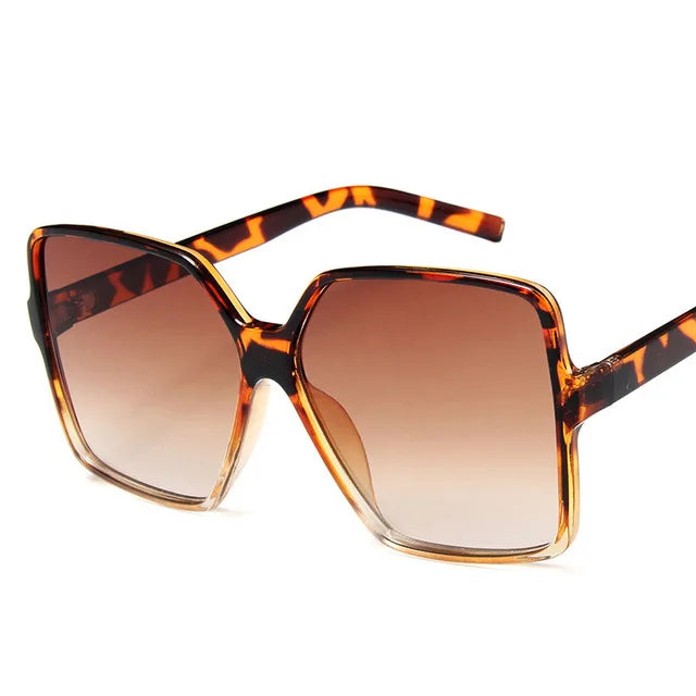 Lunettes de soleil oversize pour femme, dégradées, en plastique, de marque créateur, lunettes de soleil féminines UV400