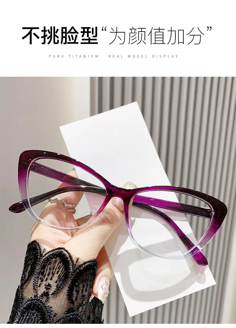 Lunettes de lecture tendance pour femmes et hommes, design luxueux, lunettes de presbytie œil de chat, protection anti-lumière bleue pour femme