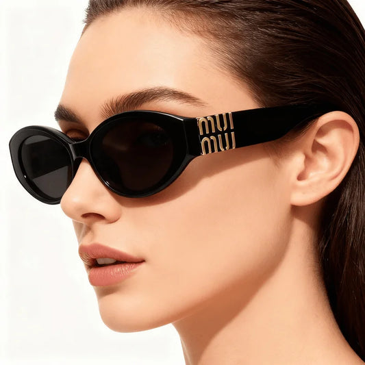 Lunettes de soleil glamour de luxe pour femmes et hommes, ovales, minimalistes, de marque de mode, unisexes, élégantes, protection UV400