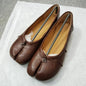 Chaussures plates de ballet pour femmes à bout fendu, chaussures tabi tendance, mocassins décontractés à enfiler, espadrilles en cuir plissé pour femmes, zapatillas mujer