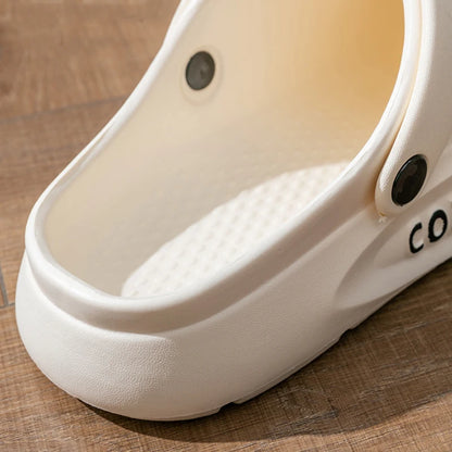 Pantoufles pour femmes et hommes d'été antidérapantes pour couple, à bout fermé ajouré, sandales décontractées à semelle épaisse pour l'intérieur et l'extérieur, pour la maison, adultes