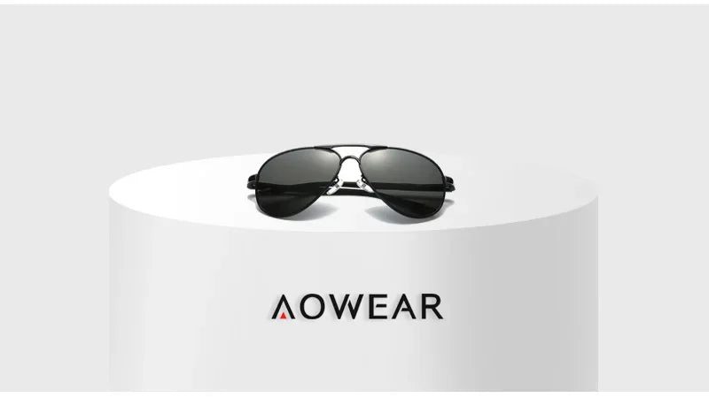 AOWEAR Lunettes d’aviation pour homme, lunettes de soleil polarisées miroir HD pour homme, lunettes de pilote pour la conduite, lunettes de soleil homme