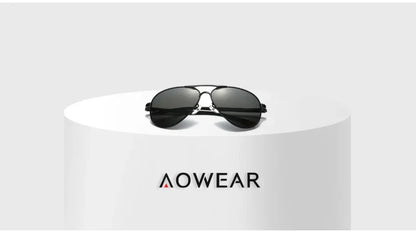 AOWEAR Lunettes d’aviation pour homme, lunettes de soleil polarisées miroir HD pour homme, lunettes de pilote pour la conduite, lunettes de soleil homme