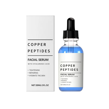 Sérum aux peptides de cuivre anti-rides, antioxydant, raffermissant, réparateur de la barrière cutanée, hydratation profonde, sérum visage à l’acide hyaluronique 30 ml