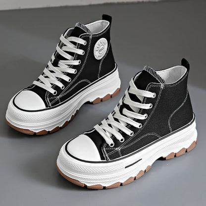 Chaussures en toile pour femmes 2024, baskets décontractées à plateforme avec étoiles, chaussures de sport et de course en toile, chaussures de tennis, baskets de marche d’extérieur.