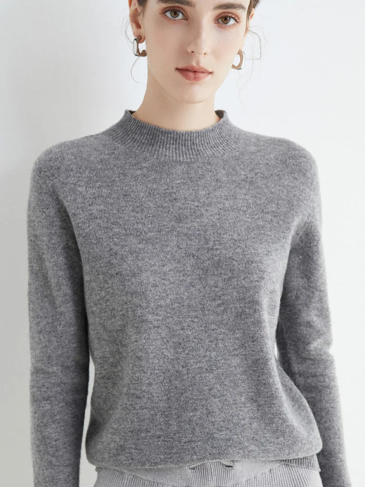 AOSSVIAO 2026 Automne Hiver pull à col montant factice uni pour femmes, pull en maille décontracté pour femmes, vêtements féminins basiques, hauts doux de base