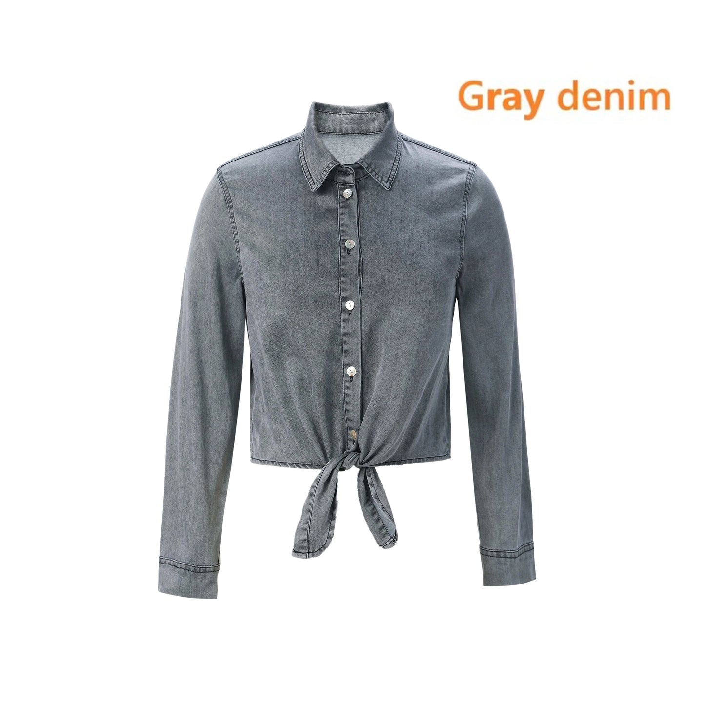 AP SS25 robe chemise et blouse cache-cœur en denim léger pour femmes