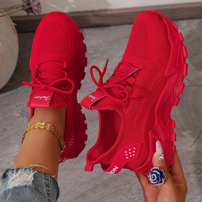 Chaussures de sport décontractées pour femmes avec maille respirante et semelles souples, chaussures de sport polyvalentes