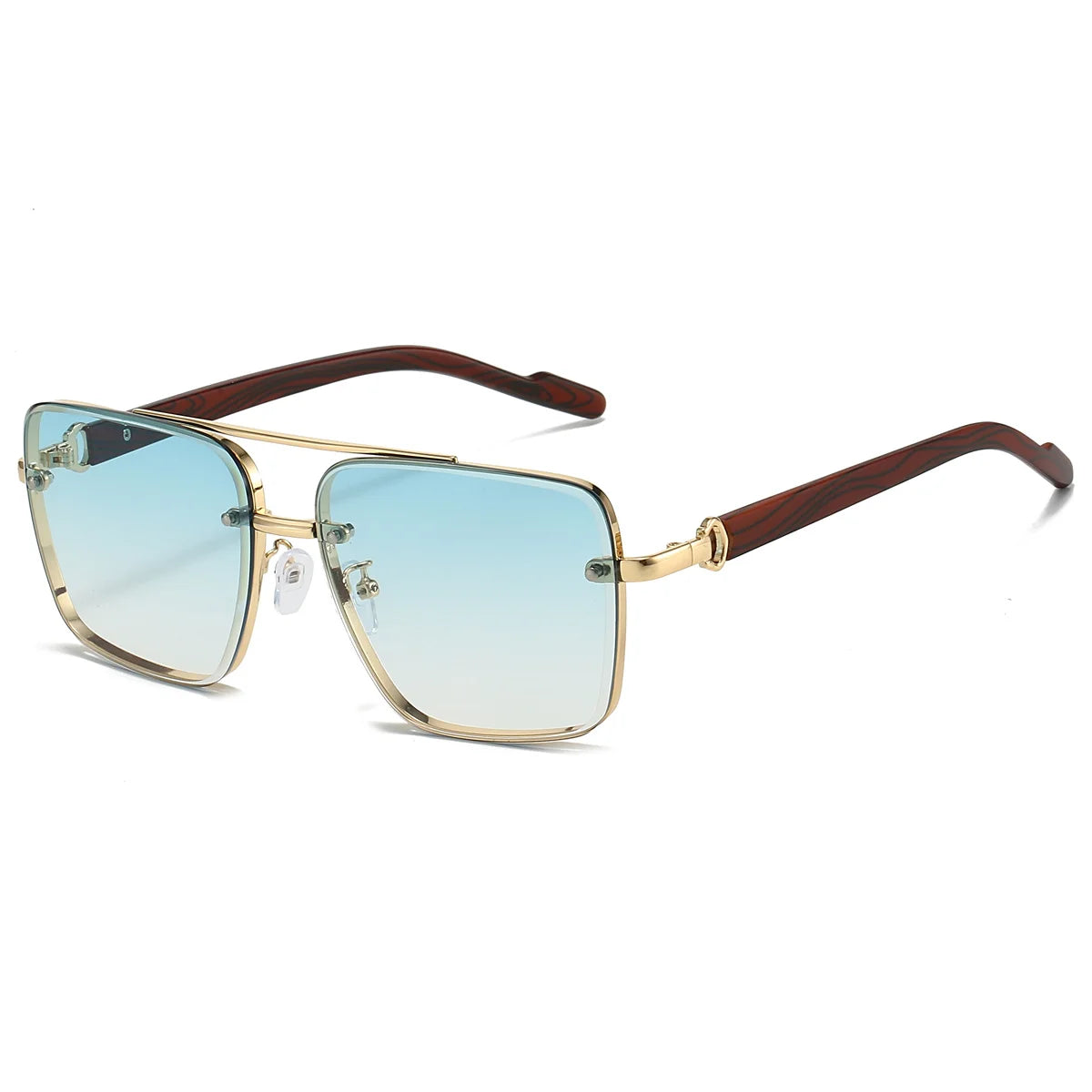 KAMMPT Fashion Lunettes de soleil rétro carrées en métal pour femme, design original de marque, lunettes de conduite nouvelles à double pont style pilote