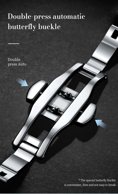 Montre pour femme LIGE 2026 nouvelle montre élégante en céramique à quartz, montre tendance étanche avec affichage lumineux, montre-bracelet pour femme + BOÎTE