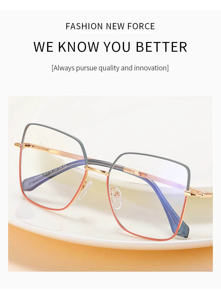 JMISUS Fashion Femme Lunettes optiques carrées avec verres correcteurs anti-lumière bleue photochromiques gris en forme de papillon, lunettes de vue sur ordonnance