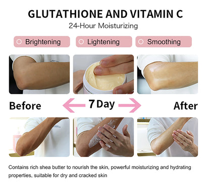 Crème de soin éclaircissante pour la peau AILKE, lotion éclaircissante, élimine les taches foncées avec glutathion, beurre de karité, crème corporelle hydratante