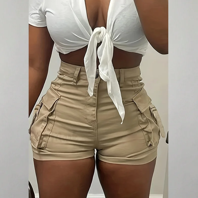 Shorts d'été décontractés pour femmes avec poches, adaptés à une tenue décontractée quotidienne et aux tenues de fête