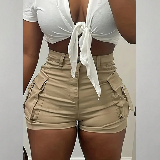 Shorts d'été décontractés pour femmes avec poches, adaptés à une tenue décontractée quotidienne et aux tenues de fête