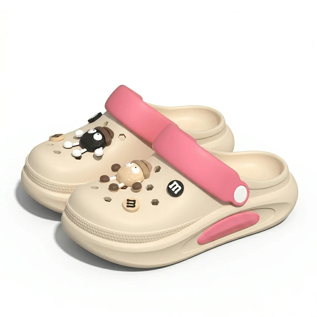 Sabots d’été pour femmes avec jolis charms 3D, sandales de jardin, chaussons de plage légers en EVA souple, chaussures d’extérieur antidérapantes à semelle épaisse et tendance