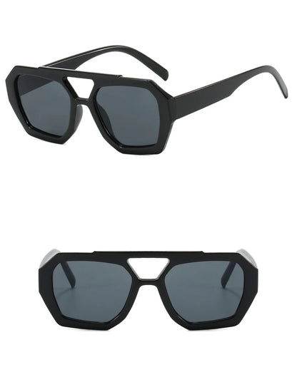 Lunettes de soleil rétro à double pont pour femmes, grande monture léopard dégradé thé, lunettes tendance de luxe de créateur, lunettes de soleil pour hommes