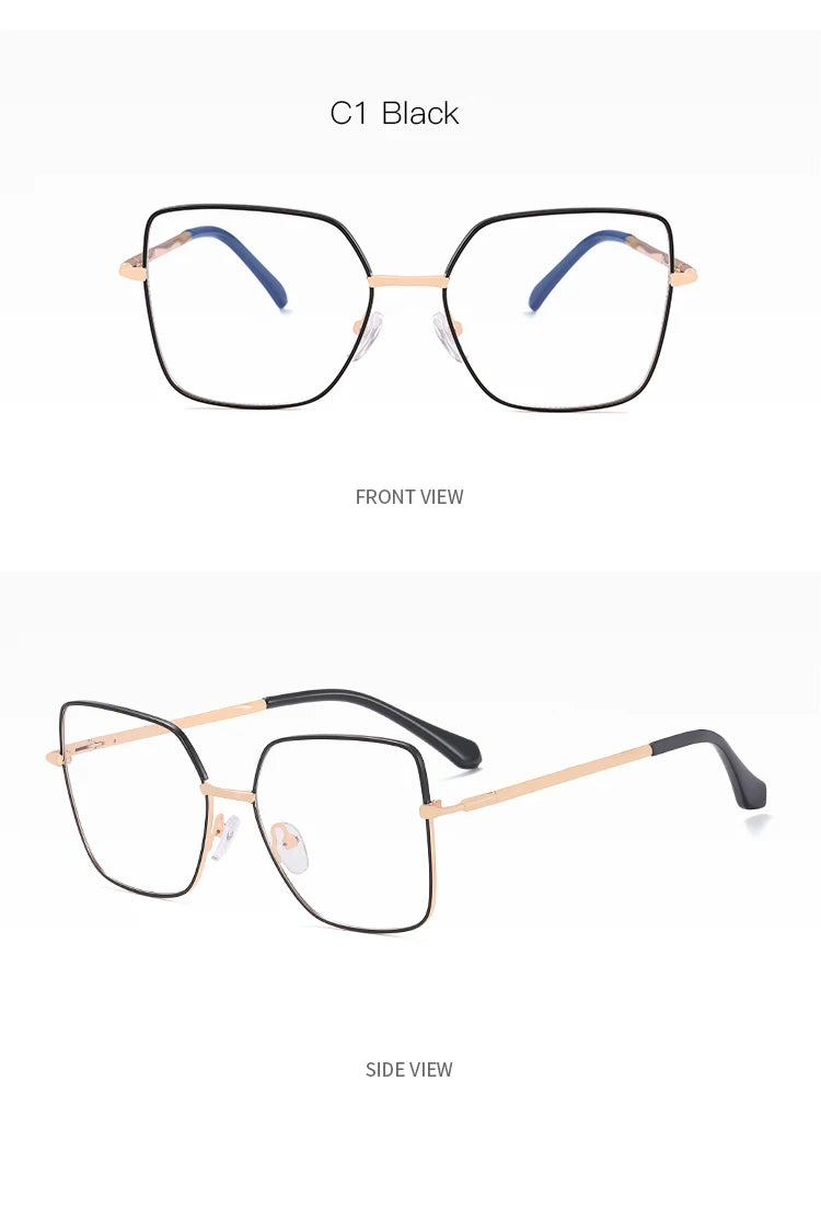 JMISUS Fashion Femme Lunettes optiques carrées avec verres correcteurs anti-lumière bleue photochromiques gris en forme de papillon, lunettes de vue sur ordonnance