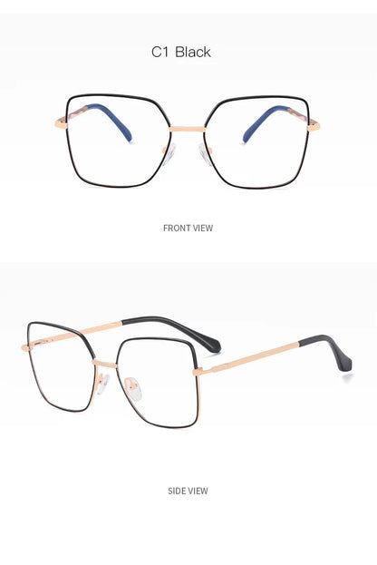 JMISUS Fashion Femme Lunettes optiques carrées avec verres correcteurs anti-lumière bleue photochromiques gris en forme de papillon, lunettes de vue sur ordonnance