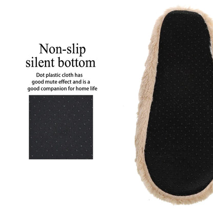 Pantoufles d’intérieur floues pour femmes, hiver, fourrure chaude en peluche, antidérapantes avec adhérence, chaussures d’intérieur moelleuses et confortables pour femmes paresseuses, oreilles de souris, chaussures de