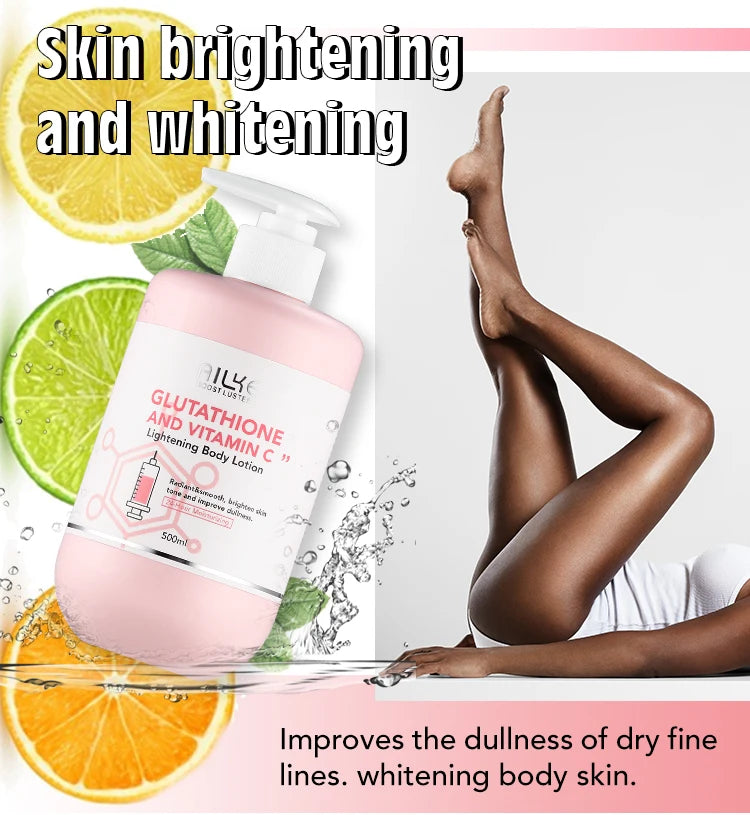 Crème de soin éclaircissante pour la peau AILKE, lotion éclaircissante, élimine les taches foncées avec glutathion, beurre de karité, crème corporelle hydratante