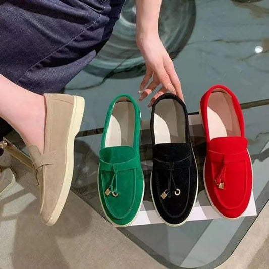 Chaussures plates pour femmes 2025 nouvelle tendance printemps automne, mocassins compensés en daim, décontractés, chaussures de marche antidérapantes pour femmes, Chaussure Femme Scarpe Da Donna