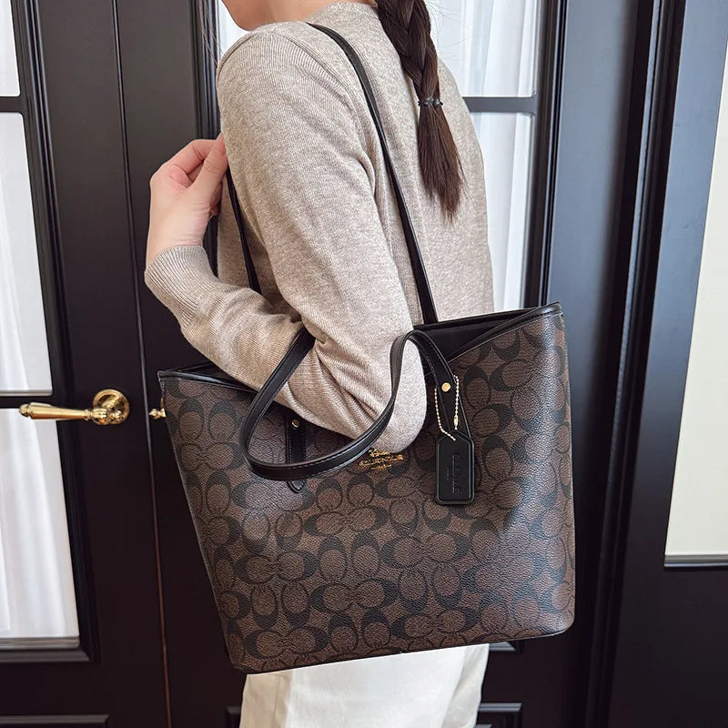 Sac à main de luxe pour femme de créateur à une épaule, imprimé vintage mode parisienne, grand sac fourre-tout portable à grande capacité, pochette, sac à main.