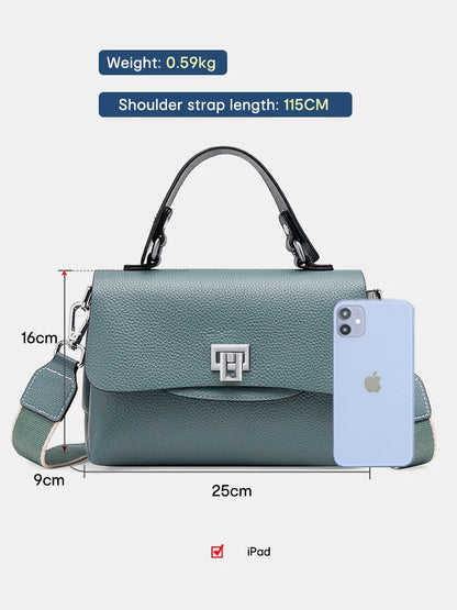 Sac à main Zency pour femme en cuir véritable avec poignée supérieure, style enveloppe simple et tendance, sac à bandoulière de marque de luxe, petit sac bandoulière croisé pour femme