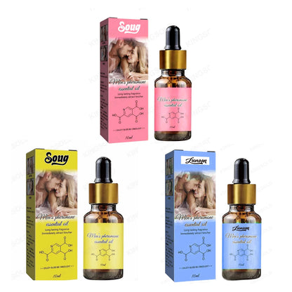 Huile de parfum longue durée infusée de phéromones - Essence corporelle à l’arôme frais pour attirer les femmes et renforcer naturellement l’attrait personnel.