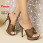 Nouvelles mules fines à talons hauts, mode créateur, en chanvre, talons de 13 cm, été, grande taille, chaussures à enfiler pour femmes, sandales à plateforme épaisse