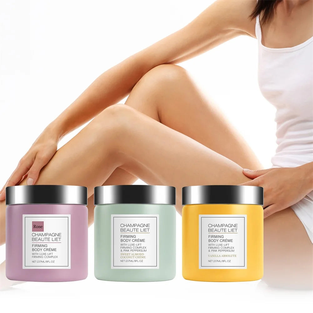 Crème corporelle raffermissante au champagne avec Pepperslim, crème anti-rides et raffermissante pour la peau, lotion corporelle hydratante quotidienne pour hommes et femmes