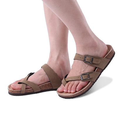 Mules en daim pour femmes Comwarm Fashion, pantoufles, sabots pour hommes, sandales à semelle intérieure en liège avec soutien de la voûte plantaire, claquettes d’extérieur pour la plage, chaussures d’intérieur