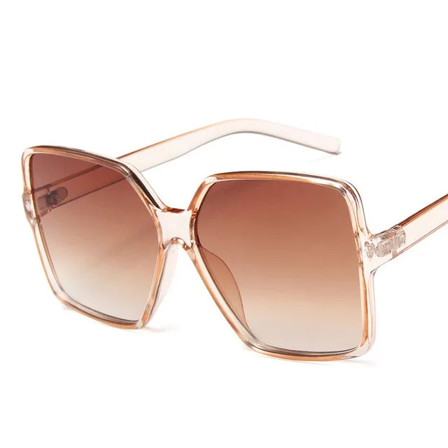 Lunettes de soleil oversize pour femme, dégradées, en plastique, de marque créateur, lunettes de soleil féminines UV400