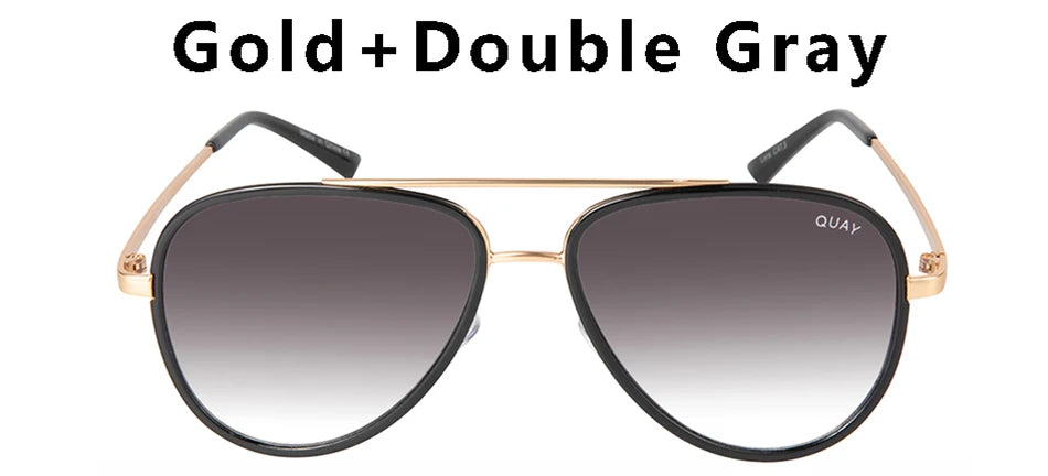 Lunettes de soleil aviateur de marque de mode pour femmes, vintage, de créateur, tout-en-un, lunettes de soleil pour femmes, rétro, monture en alliage, lunettes Quay UV400