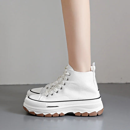 Chaussures en toile pour femmes 2024, baskets décontractées à plateforme avec étoiles, chaussures de sport et de course en toile, chaussures de tennis, baskets de marche d’extérieur.