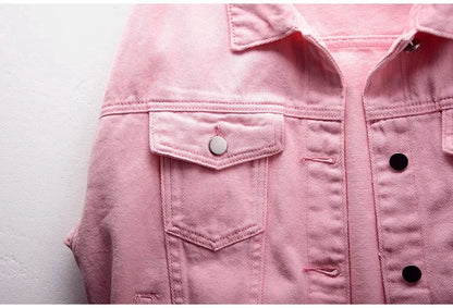 Veste en jean classique pour femmes Jeans 2023 vestes en jean boyfriend pour femmes manteau oversize ample veste femme violet blanc jaune femme