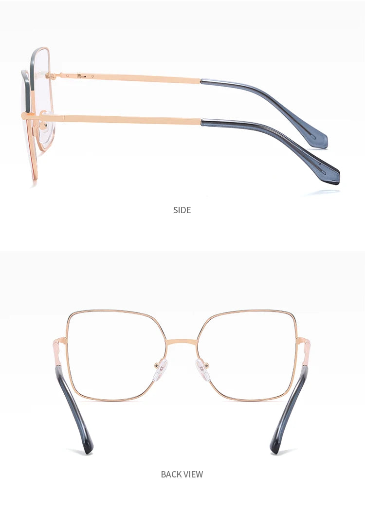 JMISUS Fashion Femme Lunettes optiques carrées avec verres correcteurs anti-lumière bleue photochromiques gris en forme de papillon, lunettes de vue sur ordonnance