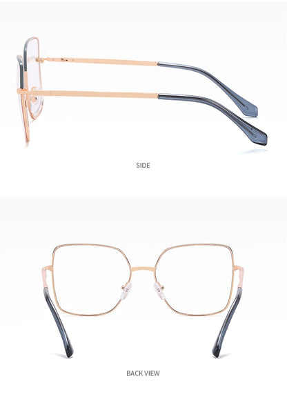 JMISUS Fashion Femme Lunettes optiques carrées avec verres correcteurs anti-lumière bleue photochromiques gris en forme de papillon, lunettes de vue sur ordonnance