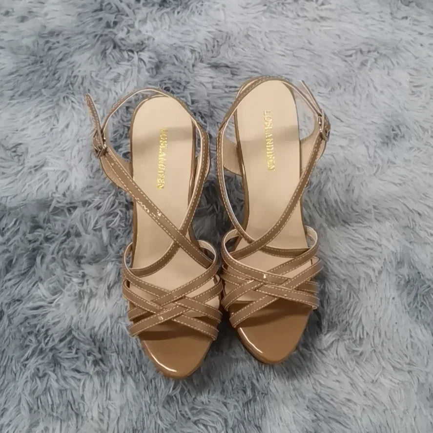 Sandales à plateforme pour femmes sexy 14 cm, défilés de mode, bout ouvert, talons hauts, stilettos à motif serpent, bride à la cheville, chaussures de soirée style gladiateur