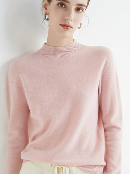 AOSSVIAO 2026 Automne Hiver pull à col montant factice uni pour femmes, pull en maille décontracté pour femmes, vêtements féminins basiques, hauts doux de base