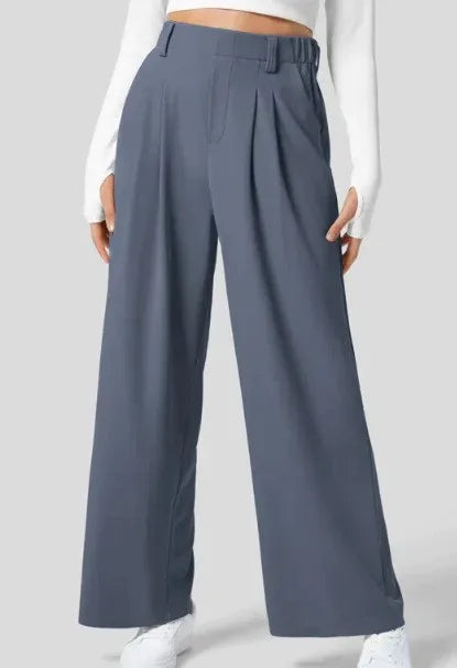 Pantalons pour femmes Pantalons pour femmes à taille haute et jambes larges Pantalons décontractés amples Pantalons droits pour dames de bureau Mode coréenne Pantalons élégants